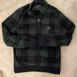 Abercrombie and Fitch mens Buffalo check quarter zip